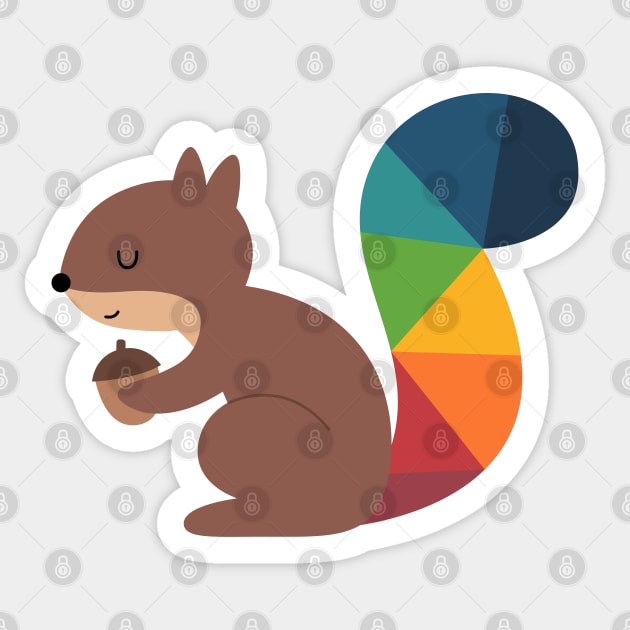 Rainbow Squirrel Sticker by AndyWestface